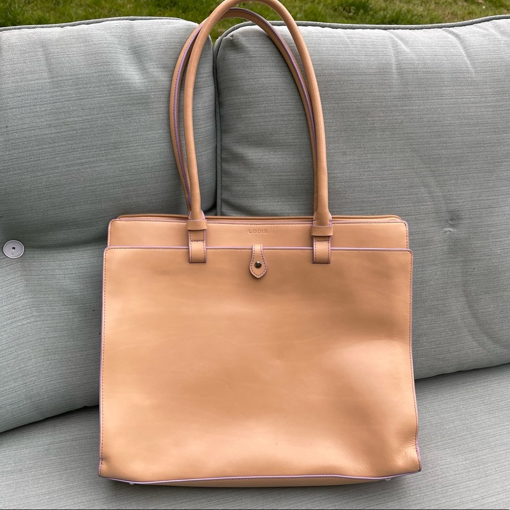 Lodis leather laptop bag, briefcase. Lovely color!
